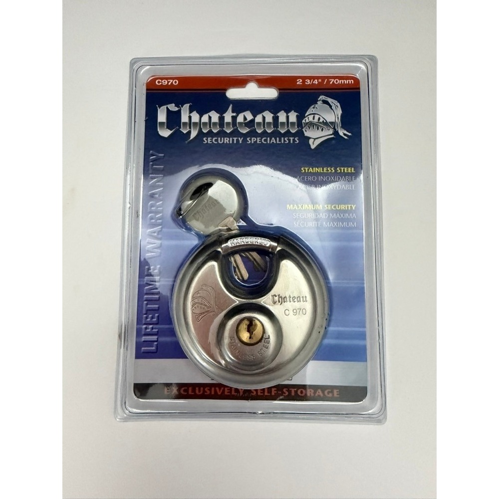 Chateau C970 Stainless Steel Disc Padlock 70mm 2 3/4 Inch Maximum Security Lock